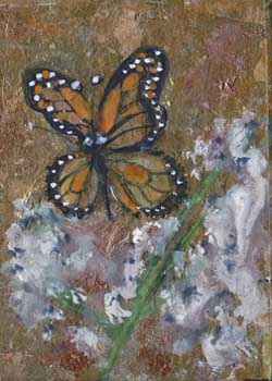 "Monarch On Gold" by Pandre Stauff, Elm Grove WI - Watercolor - SOLD